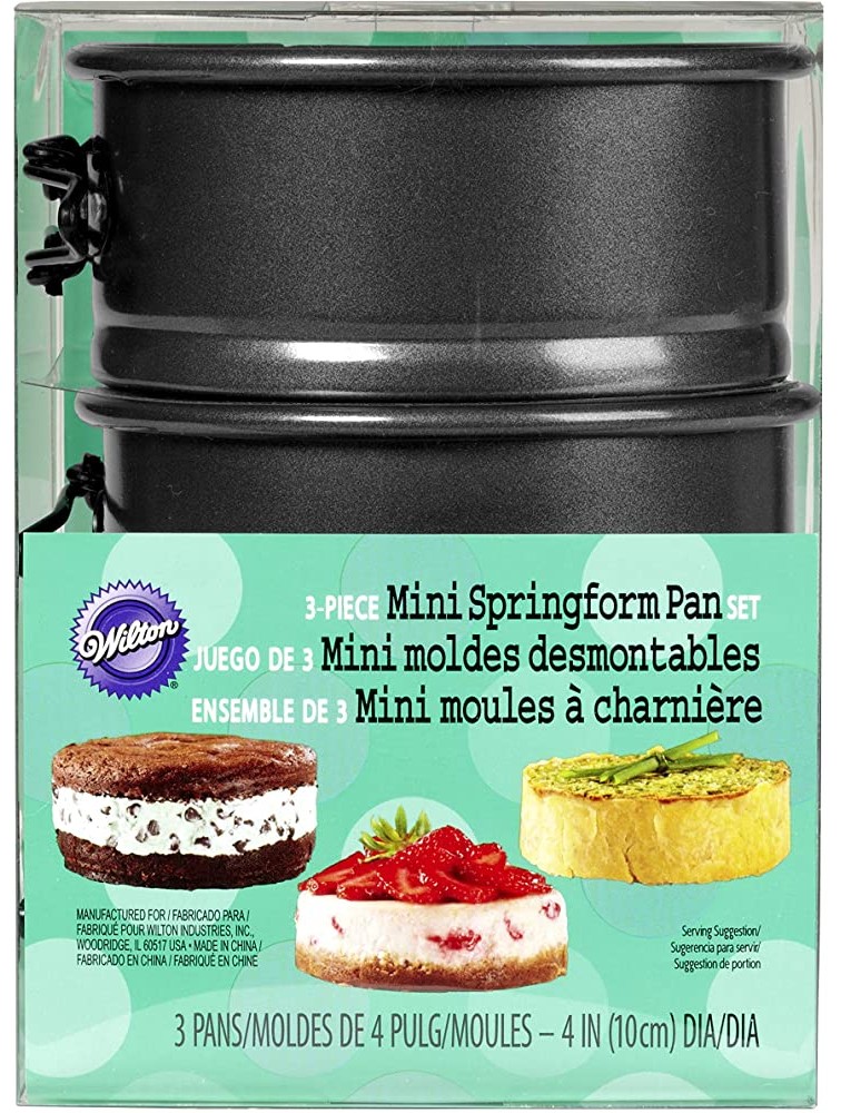 Wilton 4-Inch Mini Springform Pans for Mini Cheesecakes Pizzas and Quiches 3-Piece Set Steel - B8YRNHGPG