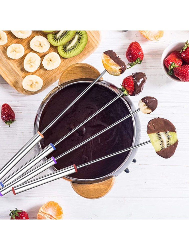 15pcs Fondue Sticks Smores Sticks Stainless Steel Fondue Forks with Heat Resistant Handle for Roast Meat Chocolate Dessert Cheese Marshmallows - BL64LFLNV
