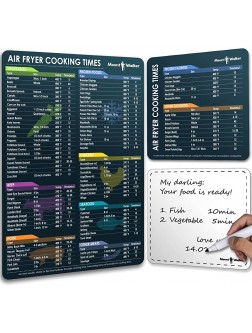 Air Fryer Magnetic Cheat Sheet Set Air Fryer Accessories Air Fryer Cooking Times Chart with Dry Erase Whiteboard Fridge Magnet Air Fryer Cookbook Set Set of 3 Black - BB93BXVHF