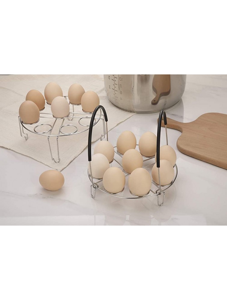 Aozita Multipurpose Stackable Egg Steamer Rack Trivet with Heat Resistant Silicone Handles Compatible for Instant Pot Accessories 6 Qt 8 Qt 18 Egg Cooking Rack for Pressure Cooker Accessories - BA32IX39M