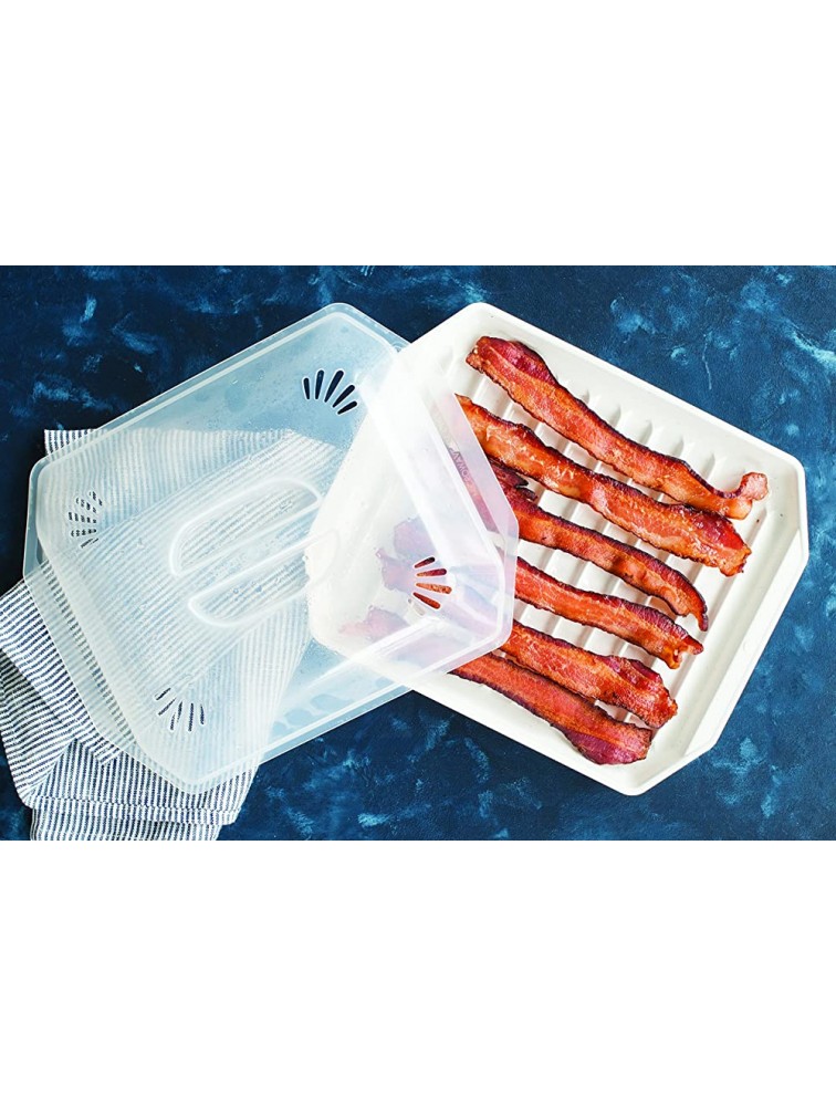 Nordic Ware Bacon Rack with Lid 10.25x8x2 Inches White - BK67QF71H