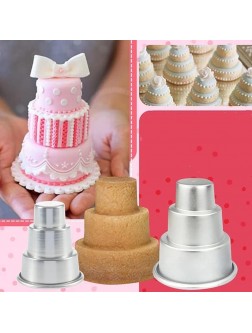 2022 Mini Multi-Tier Cake Mold,Mini 3 Tier Cake Mold,Aluminum Alloy Nonstick Round Cake Pans,Round Cake Pans,Mini Three-Tiered Cake Pan Mold Muffin Decorating Mould Tools,Easy to Demold - BZT4PDYP2