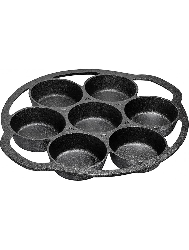 Bruntmor Pre-seasoned Cast Iron 7-Cup Biscuit Pan Round Kitchen Nonstick Baking Tools for Scones Cornbread Muffins Polenta Cake Brownies and Biscuits Molding Trays for Baking Black - B21Y4Z0KO