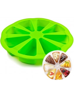 Palksky 8 Cavity Silicone Scone Pan  Cakes Slices Mold  Portion Control Pizza Slices Pan for Cornbread Brownies Muffins And Soap Mould - BQVWKOXRC