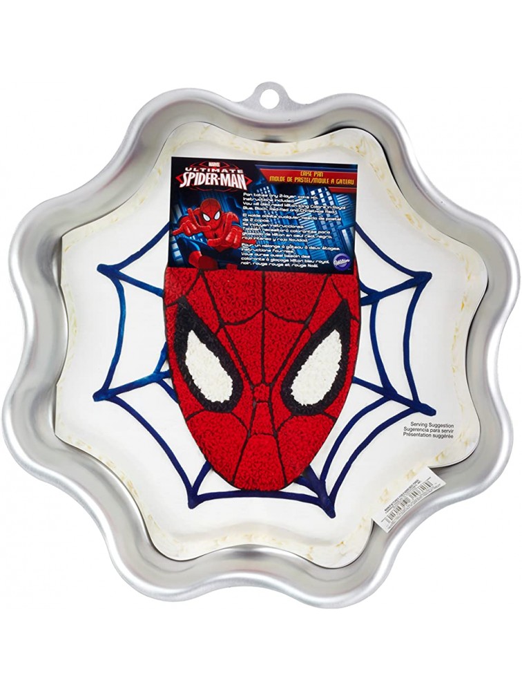 Wilton Ultimate Spiderman Cake Pan Silver Aluminum - BA1OX3U2L
