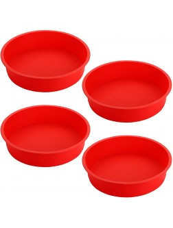 Bekith 4 Pack 9" Round Silicone Cake Pans Silicone Molds for Baking Quick Release Baking Pans for Layer Cake Cheese Cake Rainbow Cake and Chiffon Cake - BAEW4SFWK