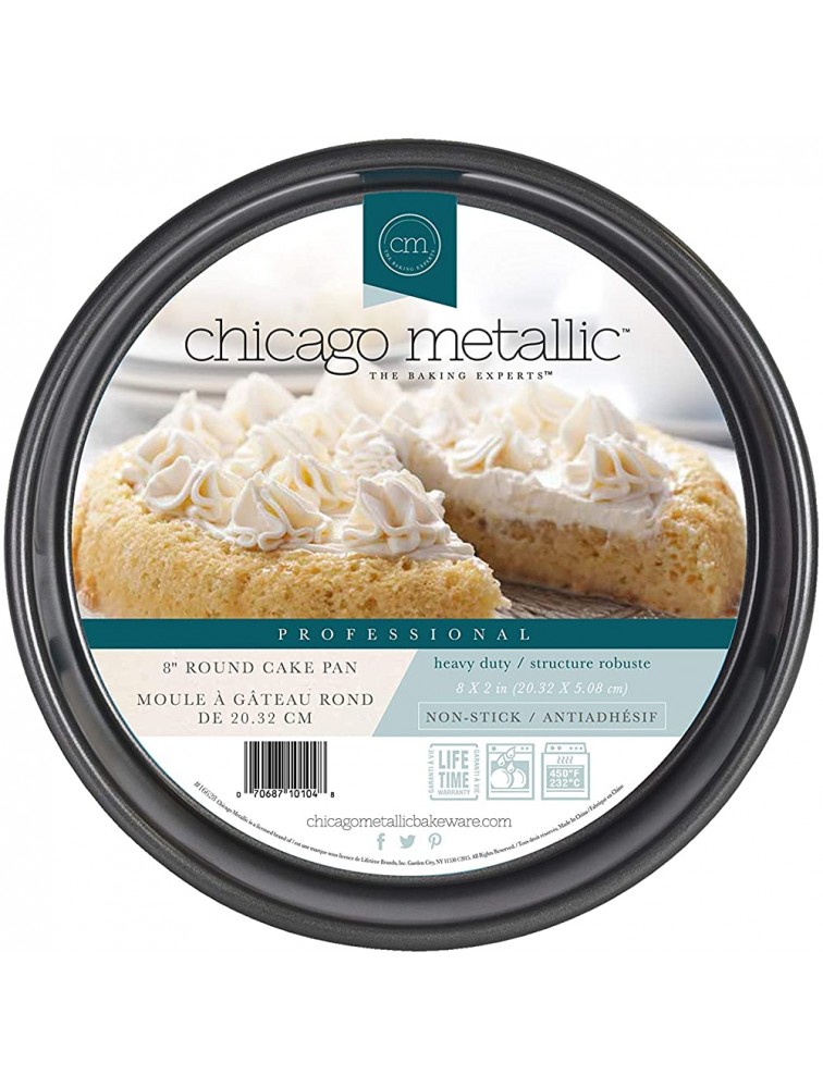 Chicago Metallic Professional Non-Stick Round Cake Pan Gray,8-Inch - BS3H2ZV01