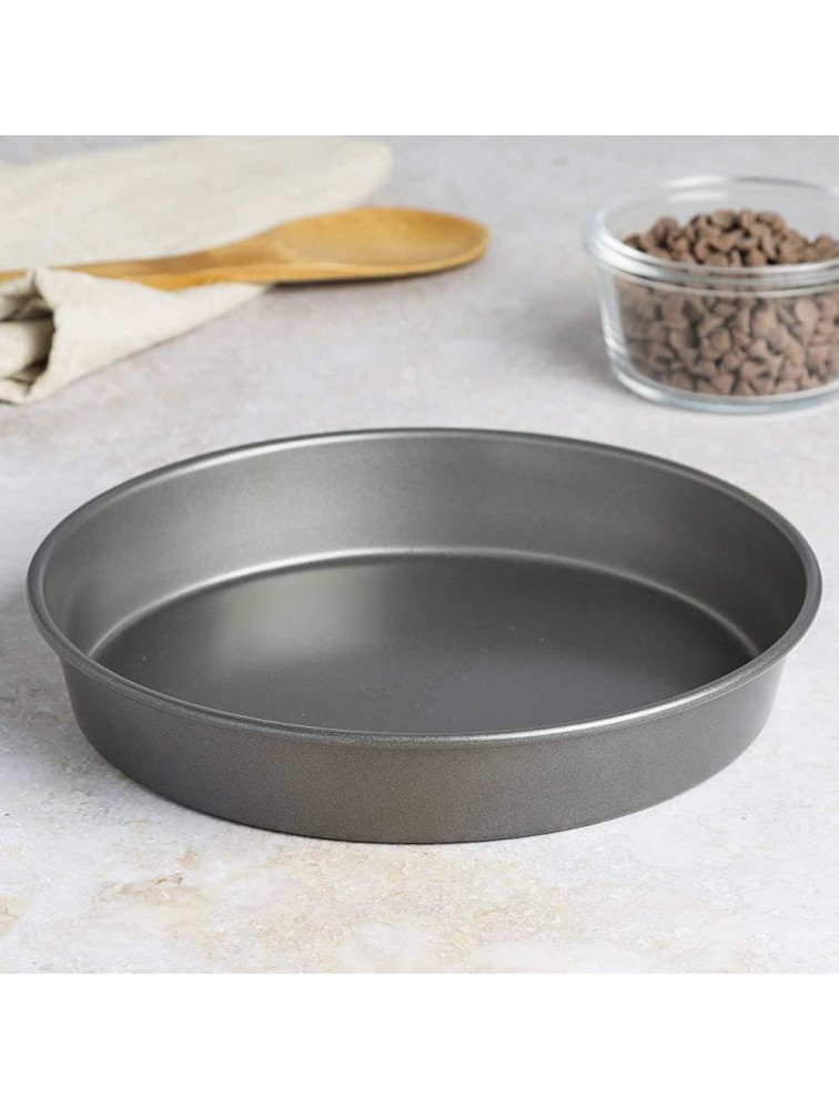 Cooking Light 9 Inch Round Baking Cake Pan Carbon Steel Quick Release Coating Non-Stick Bakeware Heavy Duty Performance Gray - BM5E1B8XK