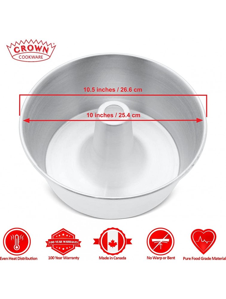 Crown Angel Food Cake Pan 10 Extra Sturdy One-piece Design Easy Clean Made in Canada - B6OYM30TB