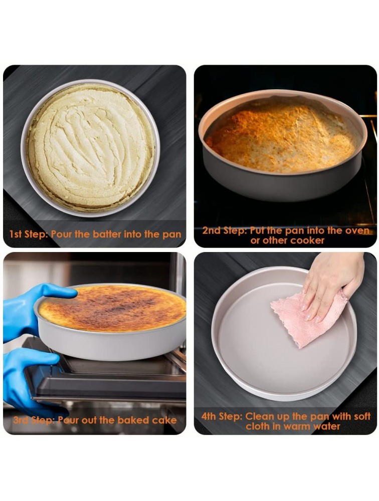 NAVU Cake Pan Nonstick Pan for Baking Round - BMOIY4K4A