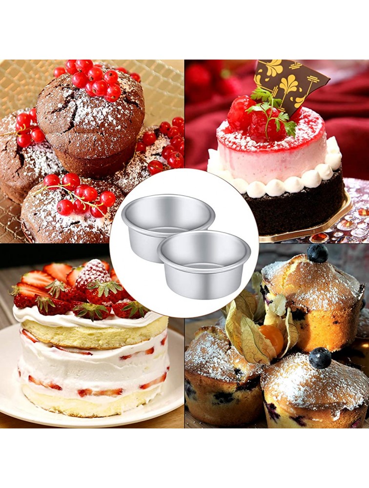 Nuenen 12 Pieces Round Cake Pans 4 Inch Aluminum Round Mold Smash Cake Baking Pans Cheesecake Pans for Home Party Baking Supplies - B6G56O0V5