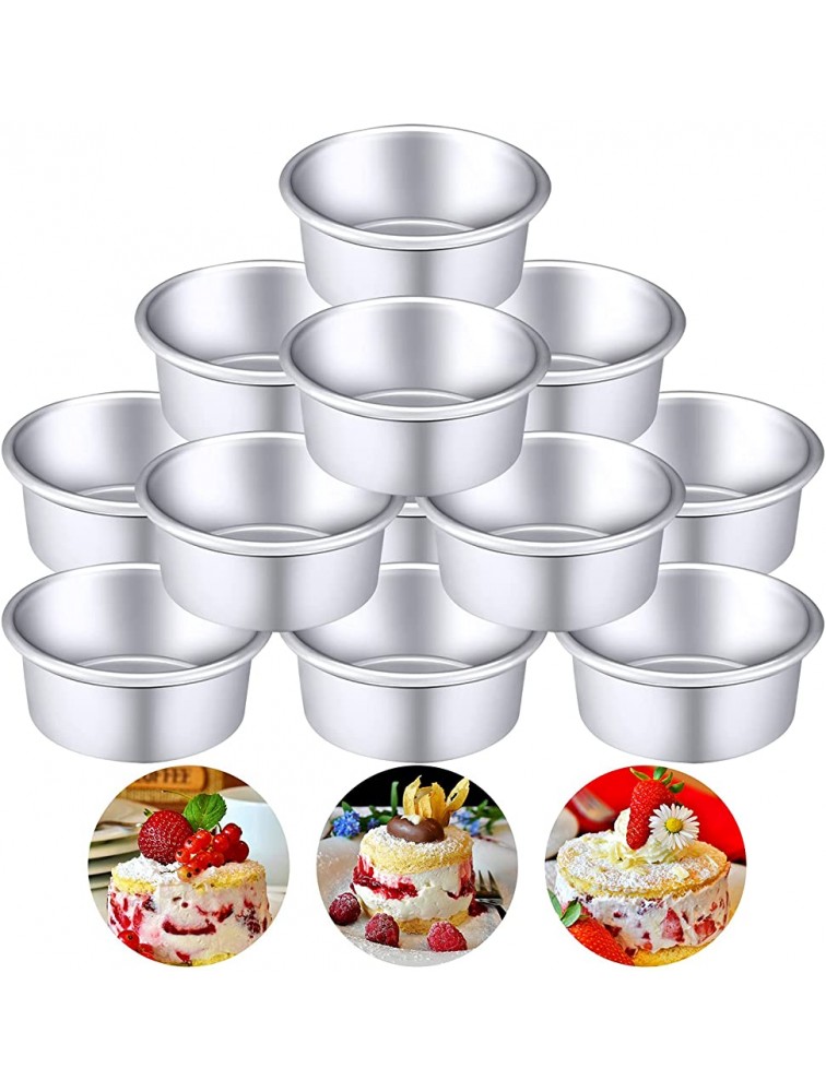 Nuenen 12 Pieces Round Cake Pans 4 Inch Aluminum Round Mold Smash Cake Baking Pans Cheesecake Pans for Home Party Baking Supplies - B6G56O0V5