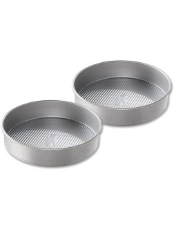 USA Pan Bakeware Round Cake Pan 9 inch Nonstick & Quick Release Coating Made in the USA from Aluminized Steel Set of 2 - BK7KIBER3