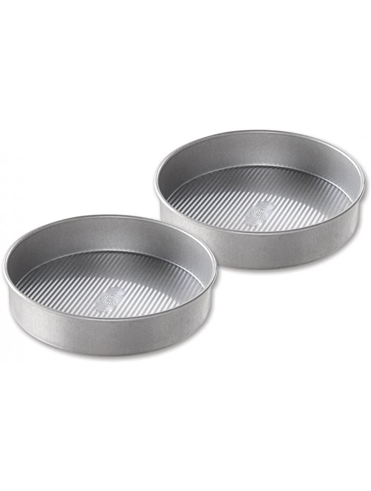 USA Pan Bakeware Round Cake Pan 9 inch Nonstick & Quick Release Coating Made in the USA from Aluminized Steel Set of 2 - BK7KIBER3