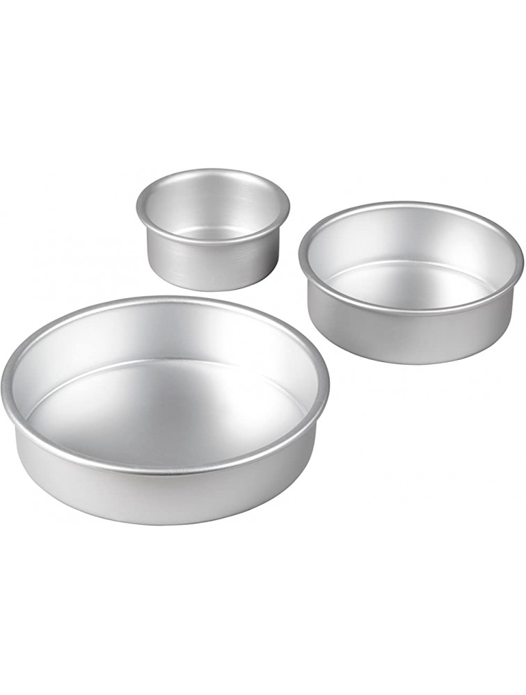 Wilton Aluminum Round Cake Pans 3-Piece Set with 8-Inch 6-Inch and 4-Inch Cake Pans - B6BY8380R