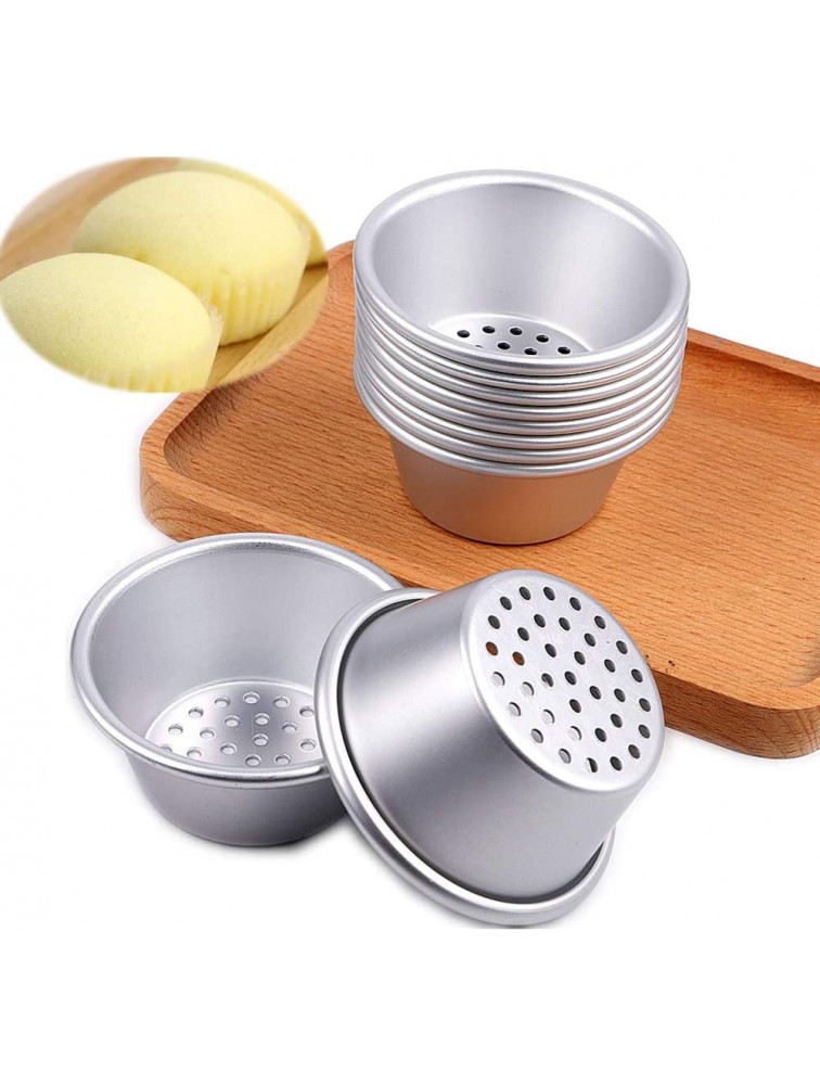 10pcs Mini 7cm leaky style round cup aluminium anodizing punching cake pan cake moulds baking steaming tools - BVVNQJG9A