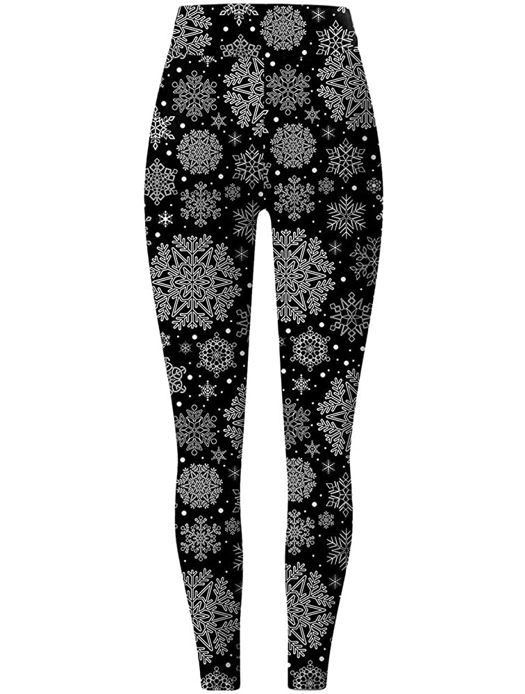 GOODTRADE8 High Waisted Christmas Leggings for Pants for Women Tummy Control Tights Christmas Print Tights Workout Yoga Pants - B6WL6I8BP