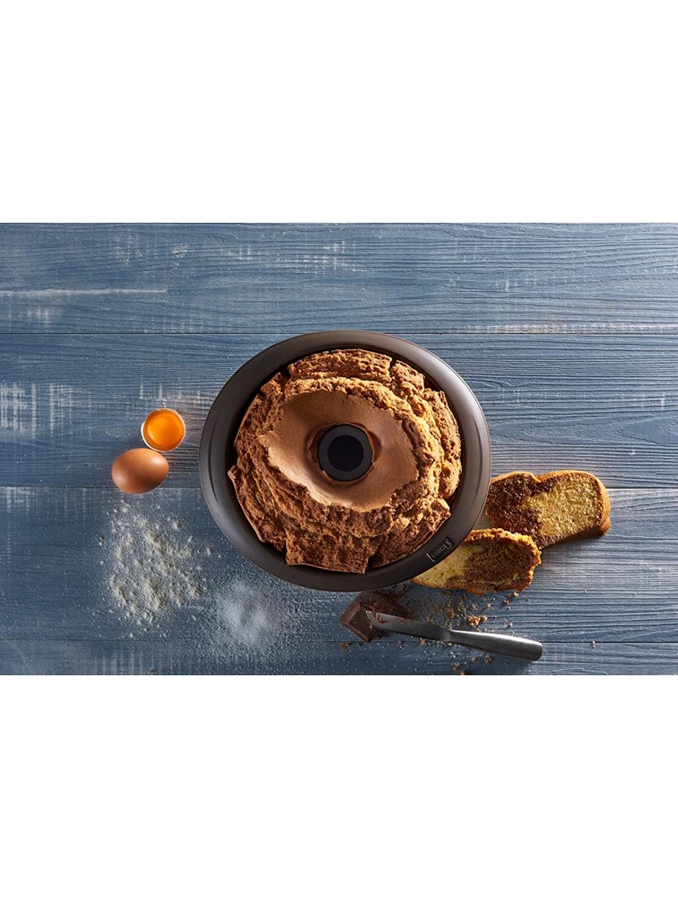 Lurch Germany Flexiform Deep Silicone Gugelhupf Pan | Bundt Cake Mold | Round Baking Pan | Made Of 100% BPA-free Platinum Silicone | Ø 8.7x 4.7 Brown - B6SGDSPFR
