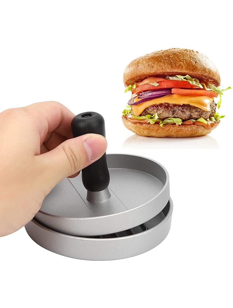 Manual Hamburger Maker Meat Press Mold with Grid Aluminum Alloy Even Pressure Meat Pie Burger Machine DIY Kitchen Accessories - BYCYE916C
