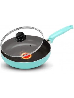 SHYOD Blue Pan Non-Stick Induction Cooker Gas Universal Frying Pan with Tempered Glass Lid - BNOGSQPVJ