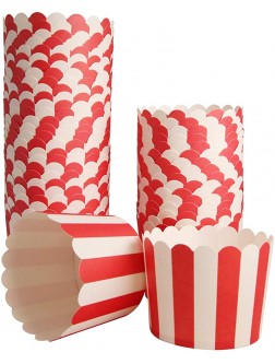50-Pack Muffin Cups Baking Paper Cup Cupcake Muffins Liners Red and White Stripes Baking Cups Bottom Dia 2.3 Inch - BFMR71TOG