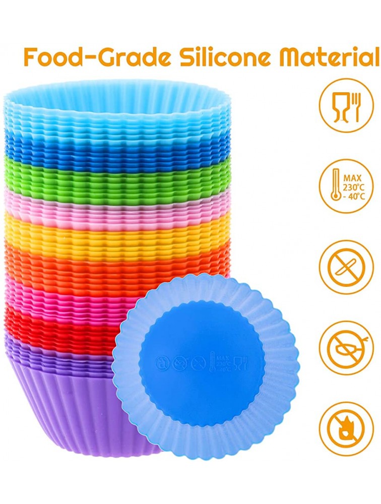 54 Pack Silicone Muffin Cups Selizo Silicone Cupcake Baking Cups Reusable Muffin Liners Cupcake Wrapper Cups Holders for Muffins Cupcakes and Candies - BLW18F0SK