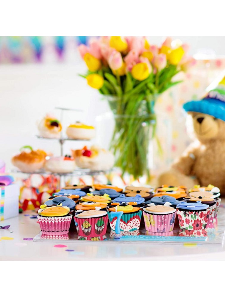 600 Pieces Flowers Cupcake Liners Colorful Donuts Baking Cups Paper Cupcake Wrappers Muffin Case Trays Baking Wraps for Father's Mather's Day Wedding Birthday Party - BW6Y656WI