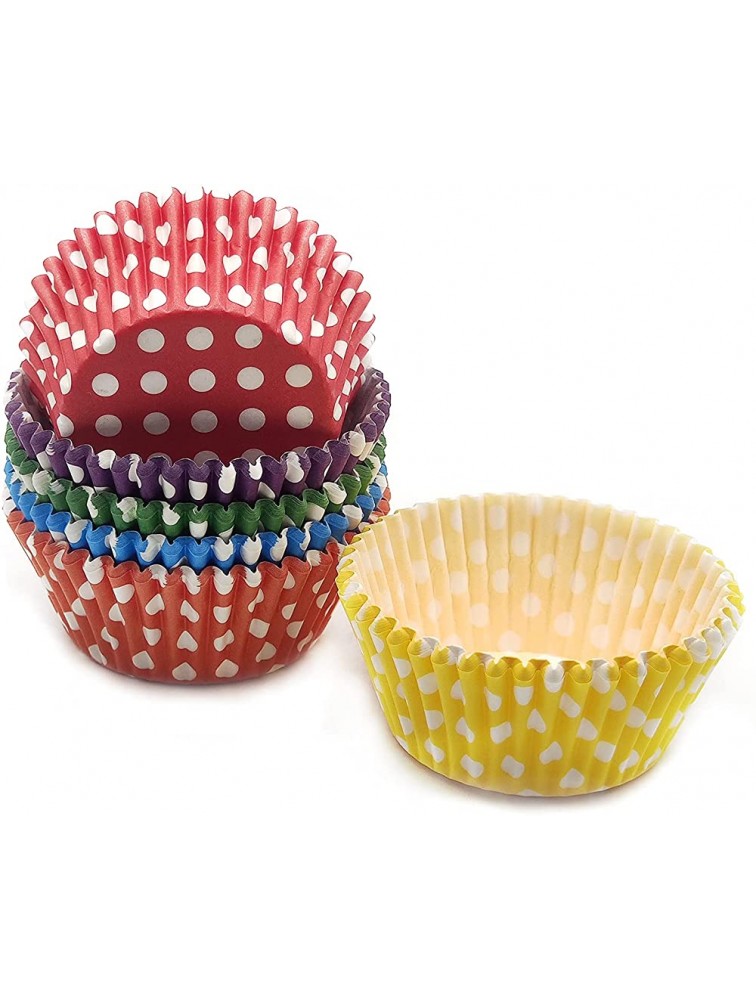 Bakehope Standard Baking Cups Cute Polka Dots Greaseproof Cupcake Liners6 Colors,150 Counts - BCFS057XV