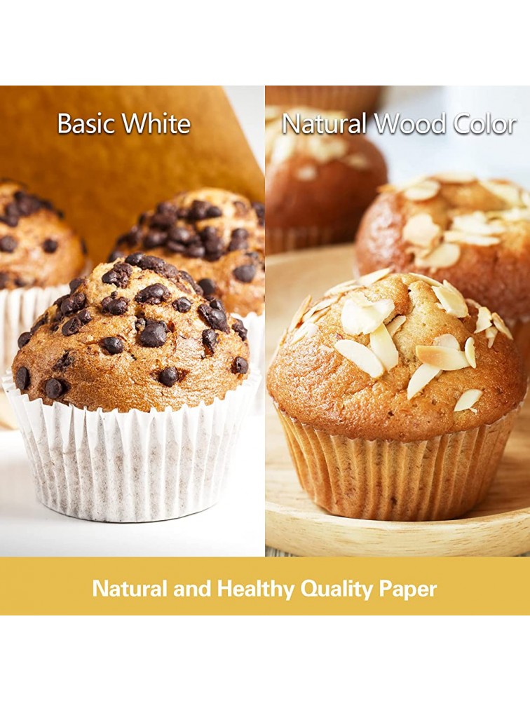 Cupcake Liners Standard Size for Baking 200 Count Greaseproof Muffin Liners Nonstick & No Smell Baking Cups Cupcake Paper for Muffin Cups Natural and White Color GOTZHA - BG0VSETQC