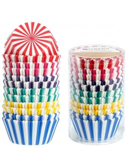 Gifbera Stripe Cupcake Liners 300 Count Standard Baking Cups Bright Colors Odorless Greaseproof Paper - BMF2W5KFE