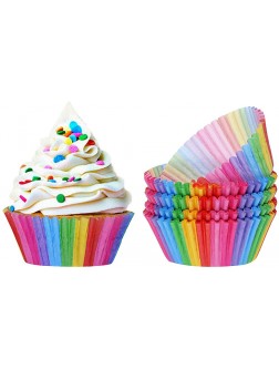 Mini Skater 100Pcs Standard Size Paper Baking Cups Rainbow Cupcake Liners for Wedding Birthday Party Muffins Cupcakes Cake Balls and Candies Colorful - BH58Q4HH4