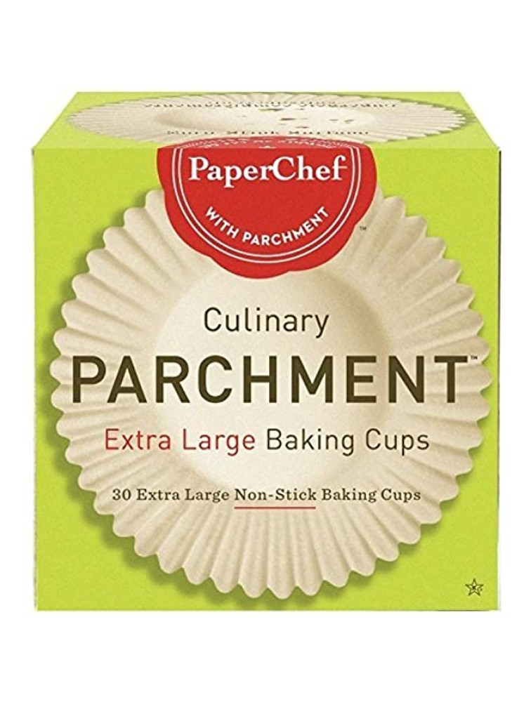 PaperChef 2 Pack Extra Large Paper Cupcake Liners Baking Cups 30-ct Box Оne Расk Tan - BPG1FVT9R