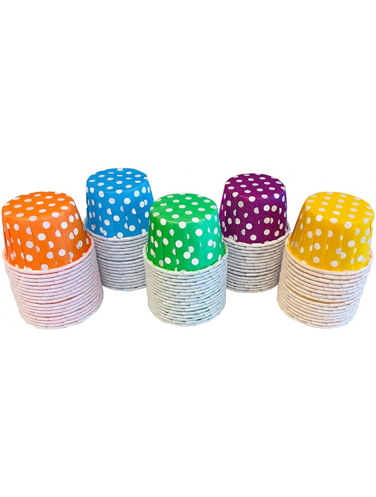 Rainbow Colors MINI Candy Nut Paper Cups MINI Baking Liners Red Orange Yellow Green Blue Purple Polka Dot 100 Pack - BGFO7EJ1B