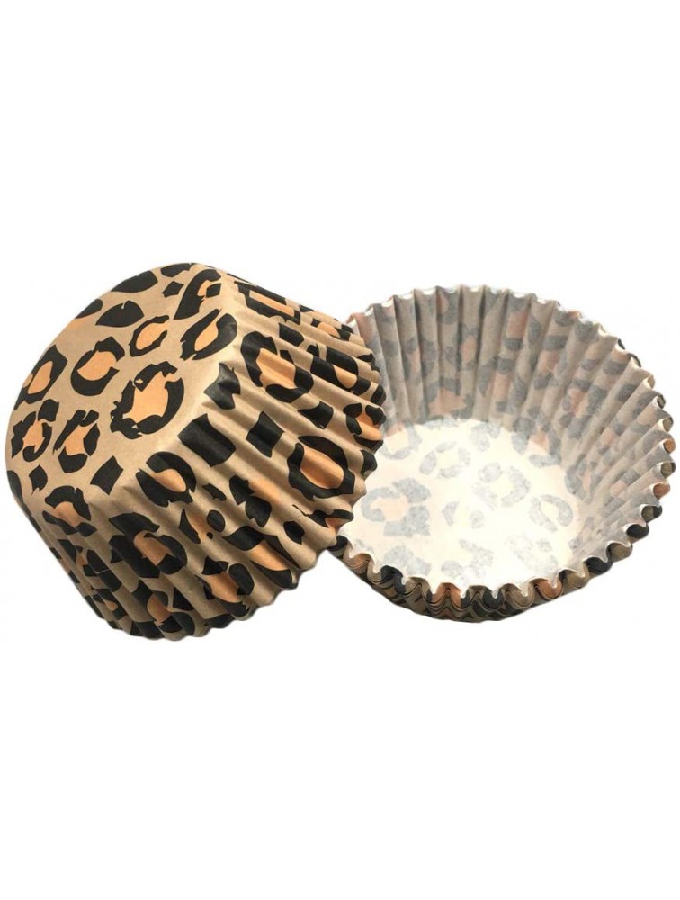 Royalty Essentials Standard Leopard Animal Print Cupcake Liners Liner Wrappers Leopard Baking Cups Papers 100 Count Leopard - BYWQ8NAOB