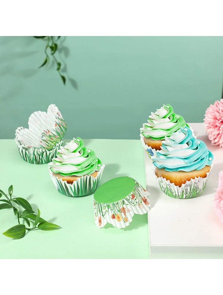 Sawysine 600 Pieces Petal Grass Shaped Cupcake Liners Spring Themed Cupcake Grass Flower Baking Cups Cupcake Wrappers Paper Wraps Muffin Case Trays for Spring Birthday Easter Party Decor - BOZS5EU0G