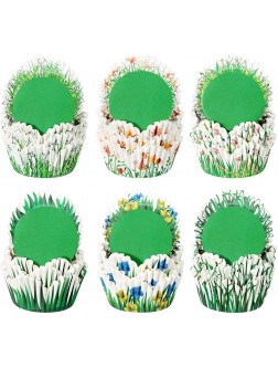 Sawysine 600 Pieces Petal Grass Shaped Cupcake Liners Spring Themed Cupcake Grass Flower Baking Cups Cupcake Wrappers Paper Wraps Muffin Case Trays for Spring Birthday Easter Party Decor - BOZS5EU0G