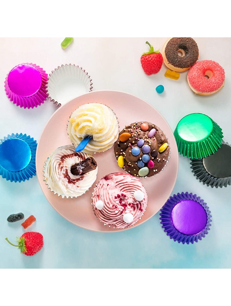 Sumind 10 Colors Foil Cupcake Liners Standard Paper Baking Cups Muffin Case Decoration Cups200 Pieces - B7U2AW6O7