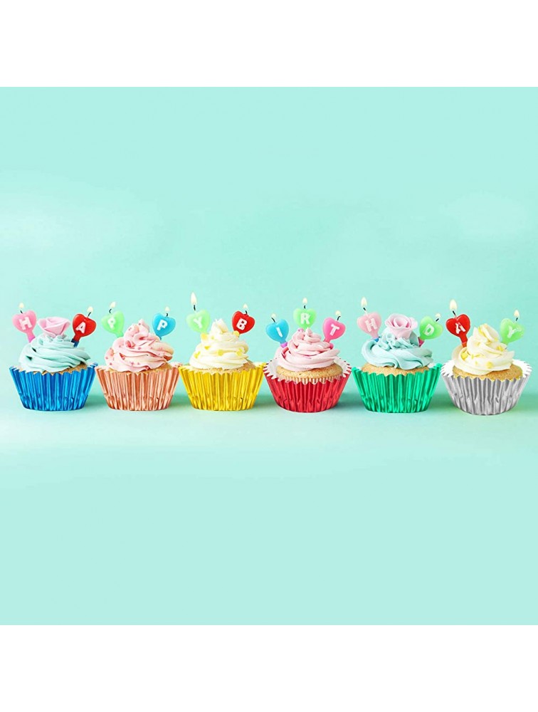 Sumind 400 Pieces Mini Cupcake Cup Liners Foil Baking Cups Foil Cupcake Liners for Baking Muffin and Cupcakes 10 Colors - BURXQR160