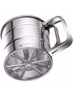 Double Layers Sieve Stainless Steel Hand-held Flour Sifter for Baking Strainer sifters for cooking with Handle flour sifter hand held Small3 Cup - BRLUPH6K0