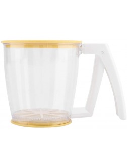 Flour Sifter Hand Cup Flour Sifter Strainer Powder Mesh Sieve Baking Supplies Tools with Lid Fine Mesh at The Bottom Sieve Flour for Baking and Powdered Sugar 4.72 inch Diameter x 4.72 inch High - B8G8PVRSR