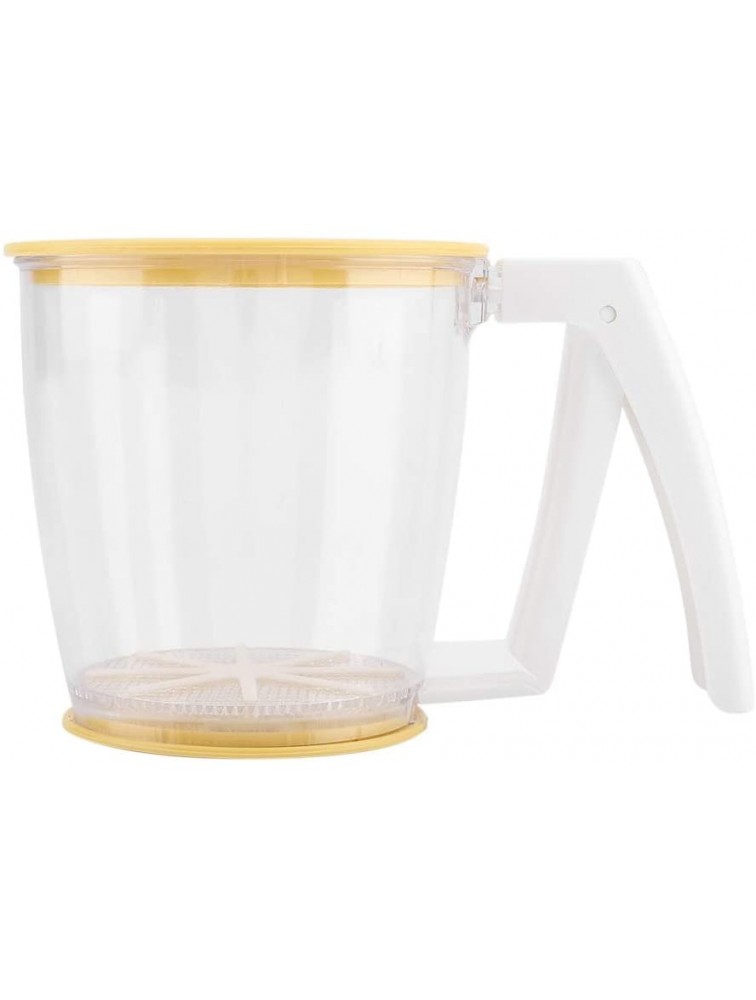 Flour Sifter Hand Cup Flour Sifter Strainer Powder Mesh Sieve Baking Supplies Tools with Lid Fine Mesh at The Bottom Sieve Flour for Baking and Powdered Sugar 4.72 inch Diameter x 4.72 inch High - B8G8PVRSR