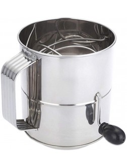 Flour Sifter,Stainless Steel Hand Crank Flour Sifter 8 Cup Sifter - BCW823ETK