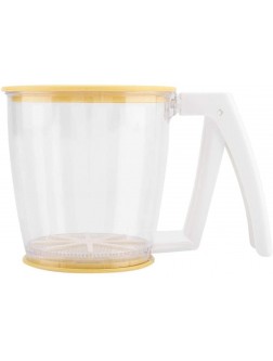 Hand-Held Cup Flour Sifter Mesh Crank Shaker Sieve Cup Strainer Powder Baking Supplies Tools with Lid for Kitchen Baking - BJ6YSJ6IX