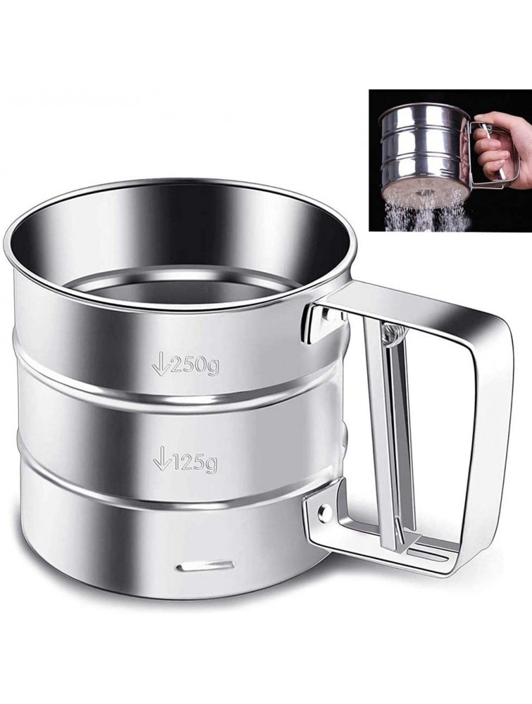 wpOP59NE Flour Sieve Stainless Steel Powder Cup Mesh Strainer Baking Kitchen Gadget Tool Easy to Handle 1 - B7URJ6TMT