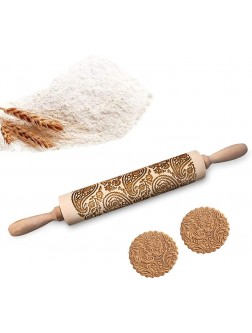 ALIN-LIN Embossed Rolling Pin Classical Flower Vine Pattern Rolling Pins for Cookies Baking Decorative 3D Rolling PinKitchen DIY Tool for Baking Homemade Cookies Clay Dough Pastry Fondant - BWKU67B4W