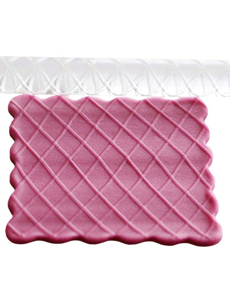 Clearance! Embossing Acrylic Rolling Pins Textured Non-Stick Designs for Fondant Sugar Craft Cake Baking Decorating Tool Diamond Lattice Patterns - BV621FDY4