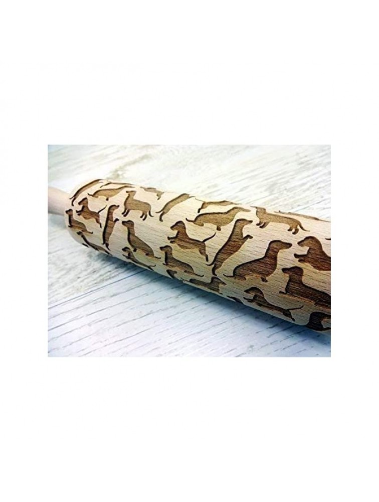 Dachshunds Pattern Embossing Rolling Pin Engraved Rolling Pin With Dogs Pattern - BBN44TEB0