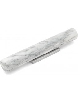 Fox Run French Marble 11" Rolling Pin with Base 3 x 13 x 3 inches White - B72HRCV61