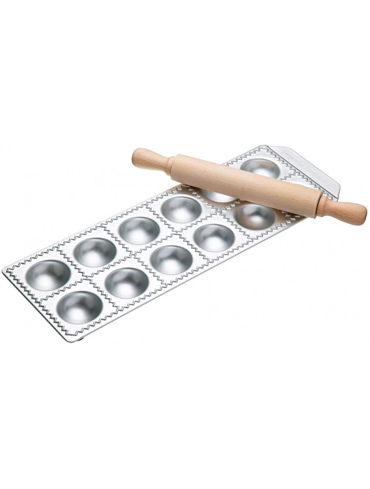 Imperia 12-Square Ravioli Maker by Cucina Pro 127-12 with Rolling Pin and Instructions - BU3JIVUV6