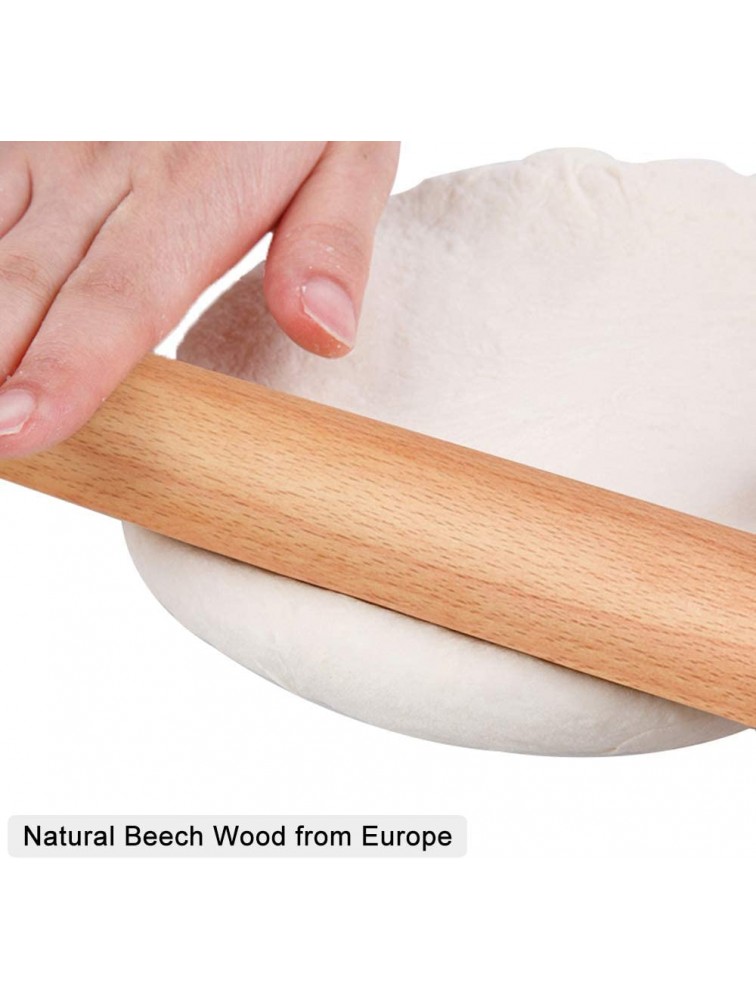 Rolling Pin Wooden Rolling Pin for Baking Professional Dough Roller Rolling Pins Wood 15 Inch by 1-3 8 Inch Beech Wood Rolling Pin for Baking Pizza Clay pasta Cookies Roller Pins Baking - BWS3GS076